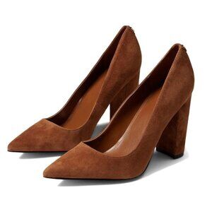 NIB Guess Abagail Brown Suede Block Heel Pumps Size 10 M Pointed Toe Women’s